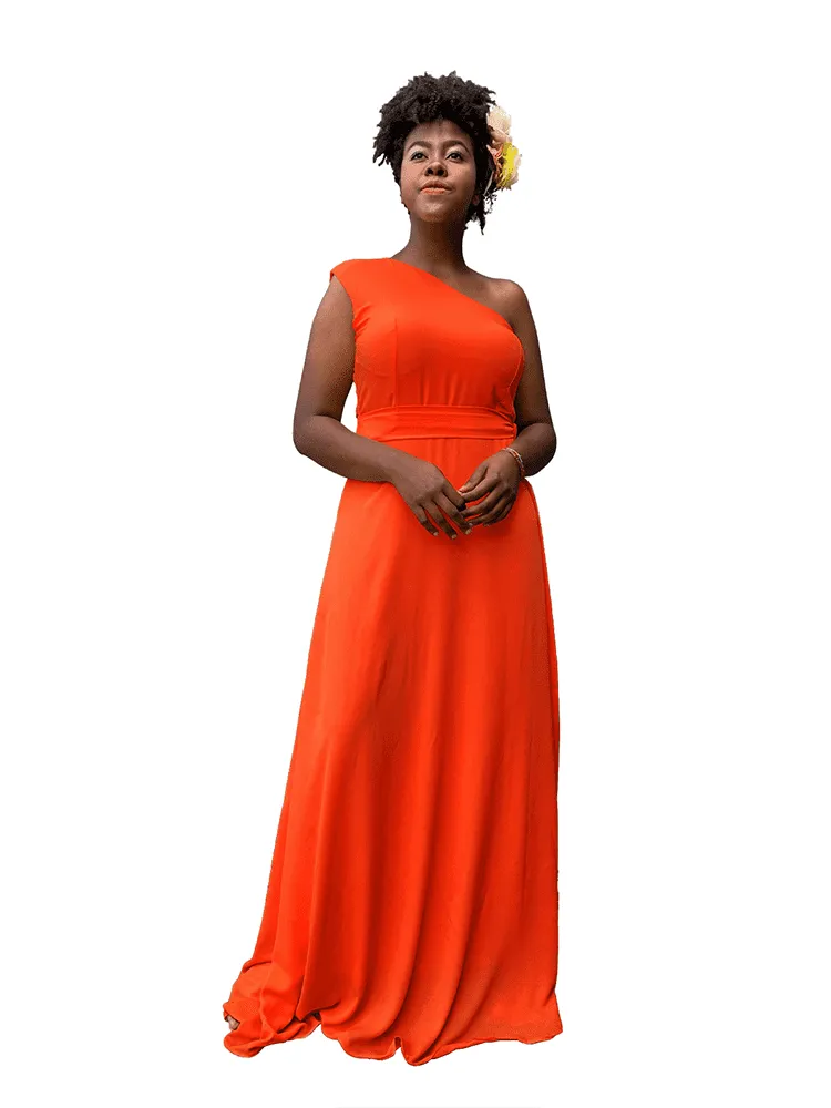 Vestido Madrinha de Casamento Sober Laranja