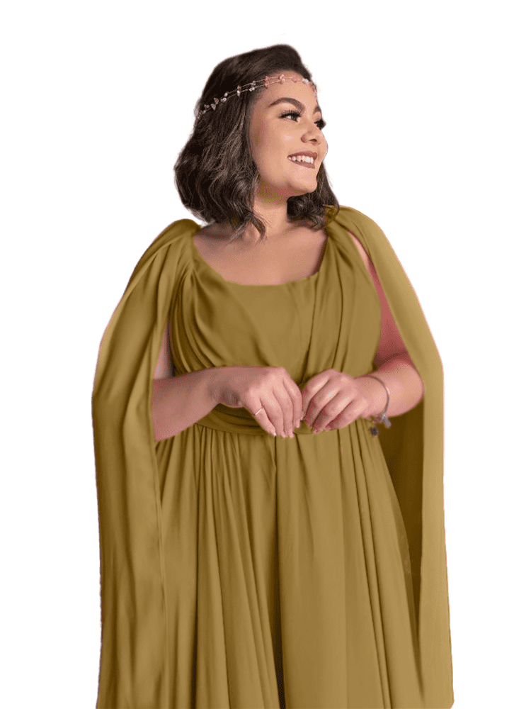 Vestido de Madrinha de Casamento Grace Mostarda Escuro