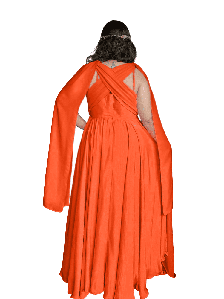 Vestido de Madrinha de Casamento Grace Laranja