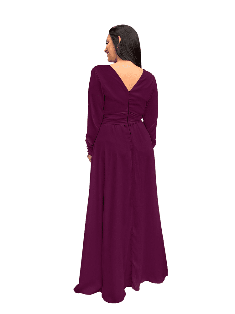 Vestido Madrinha de Casamento Amanda Roxo Profundo