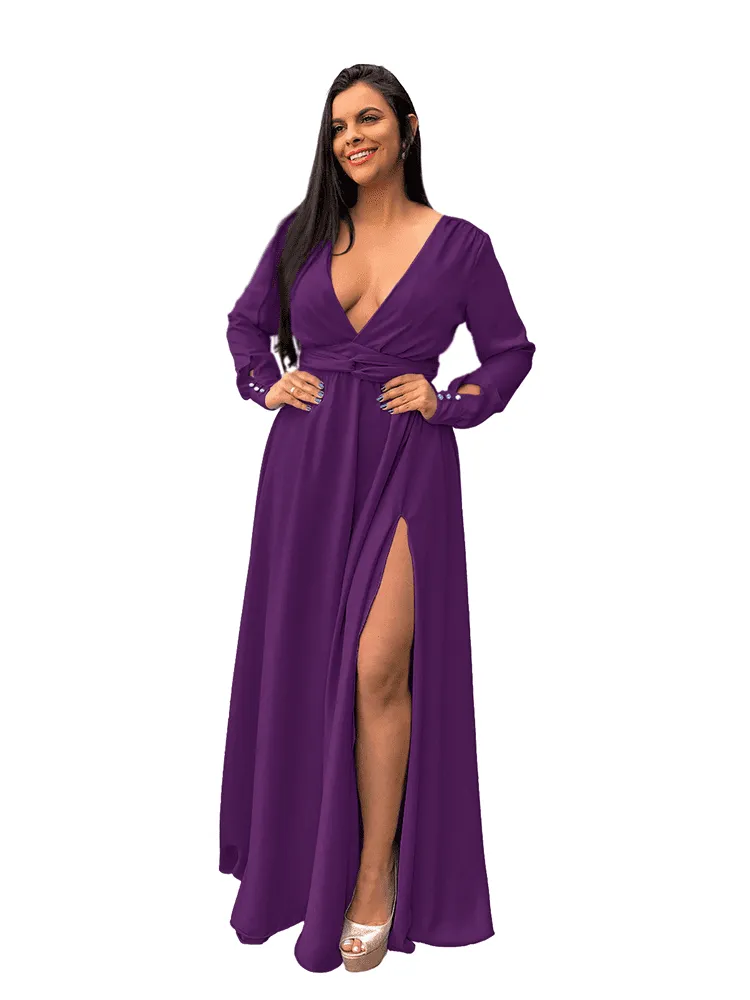 Vestido Madrinha de Casamento Amanda Marsala Uva