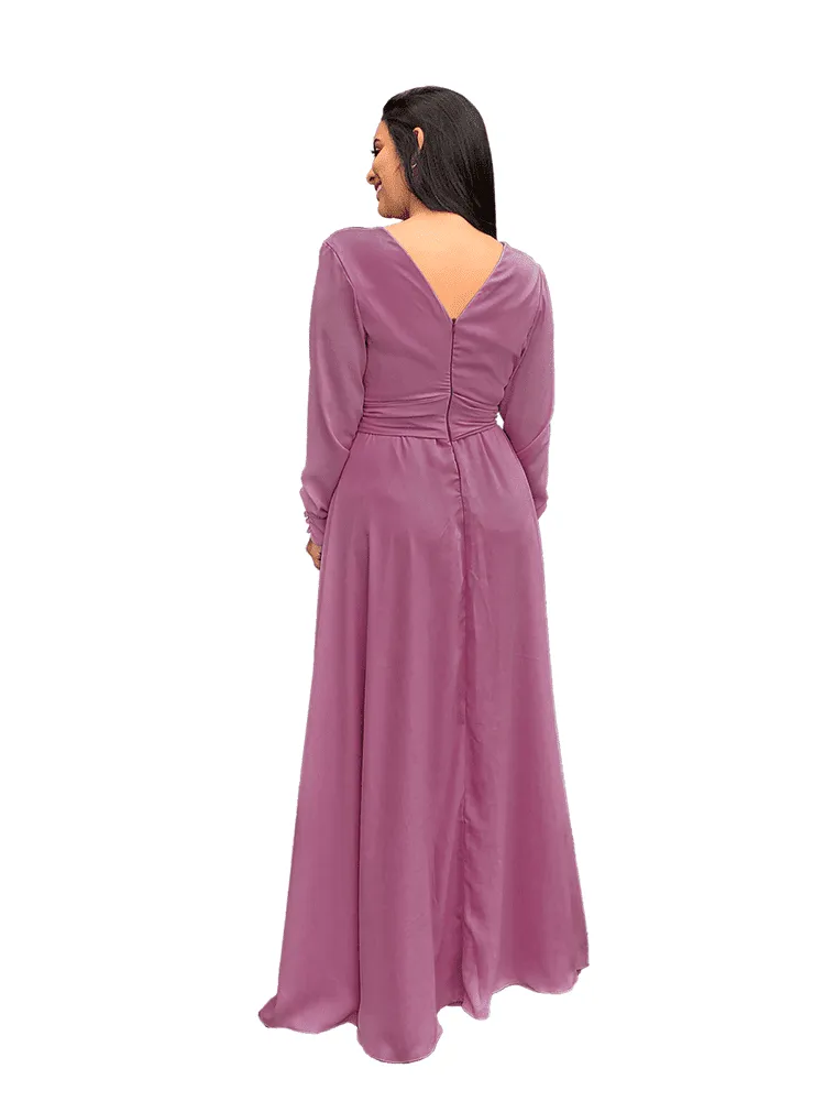 Vestido Madrinha de Casamento Amanda Malva Suave