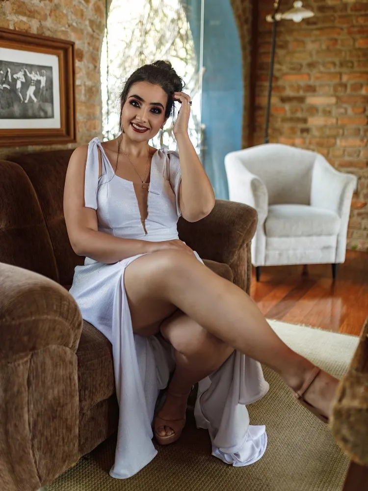 Vestido De Noiva Ana Julia Branco Brilhante
