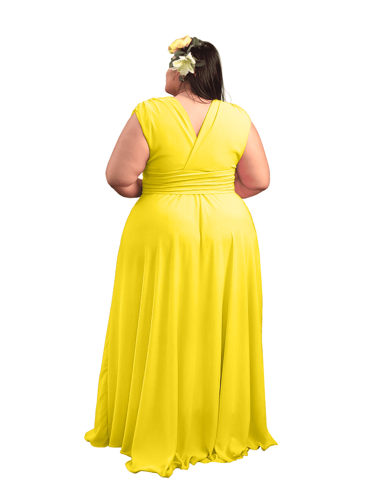 Vestido Madrinha Casamento Alice Fan Amarelo