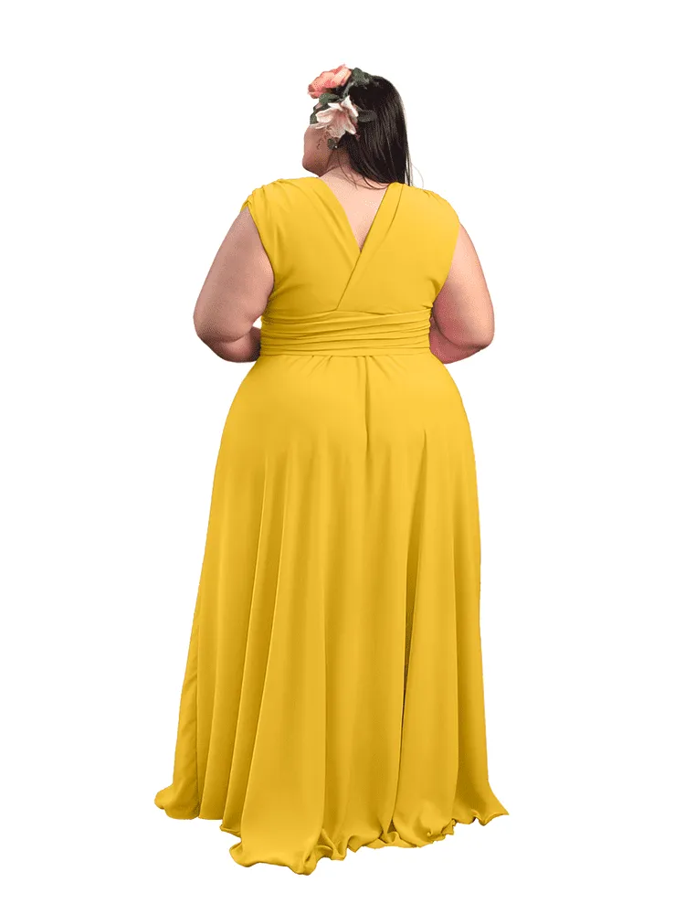 Vestido Madrinha Casamento Alice Fan Dourado