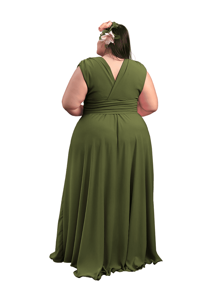 Vestido Madrinha Casamento Alice Fan Verde Militar