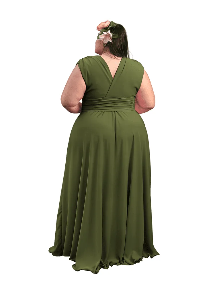 Vestido Madrinha Casamento Alice Fan Verde Oliva