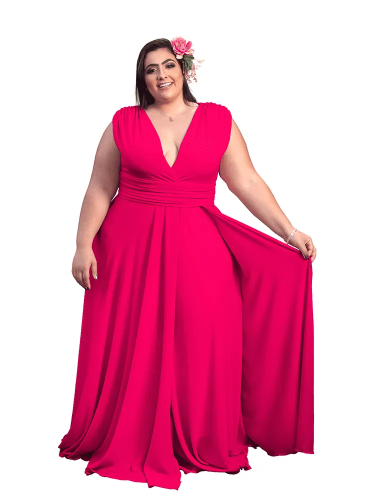 Vestido Madrinha Casamento Alice Fan Rosa Pink