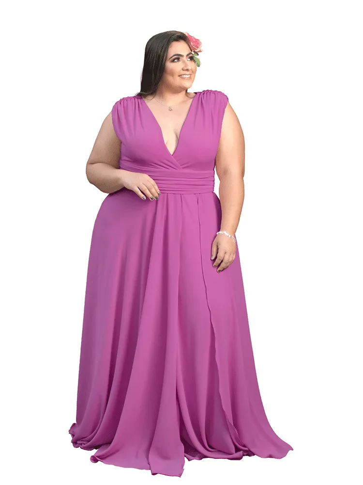 Vestido Madrinha Casamento Alice Fan Rosa Fúcsia