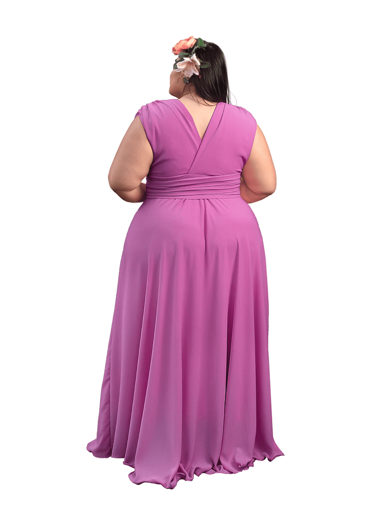 Vestido Madrinha Casamento Alice Fan Rosa Fúcsia