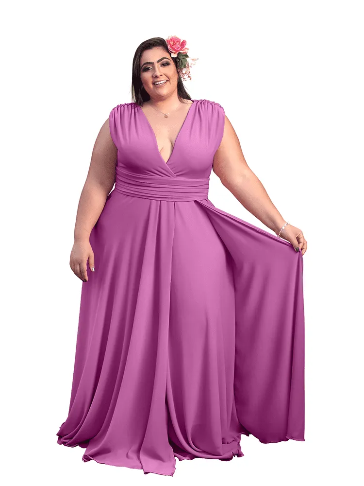 Vestido Madrinha Casamento Alice Fan Rosa Fúcsia