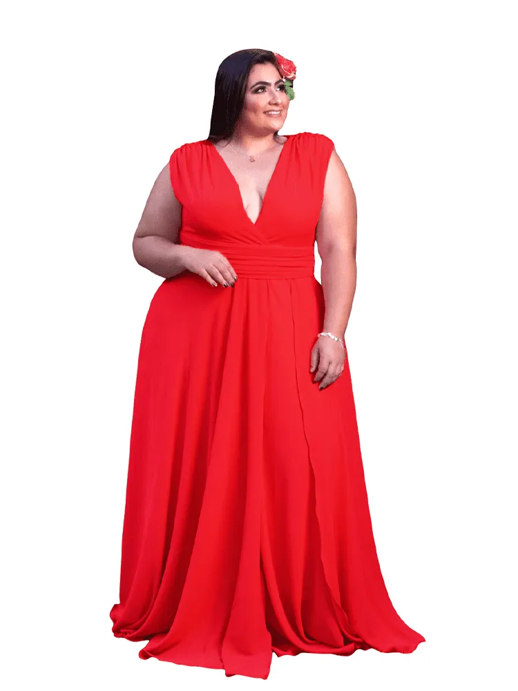 Vestido Madrinha Casamento Alice Fan Vermelho 
