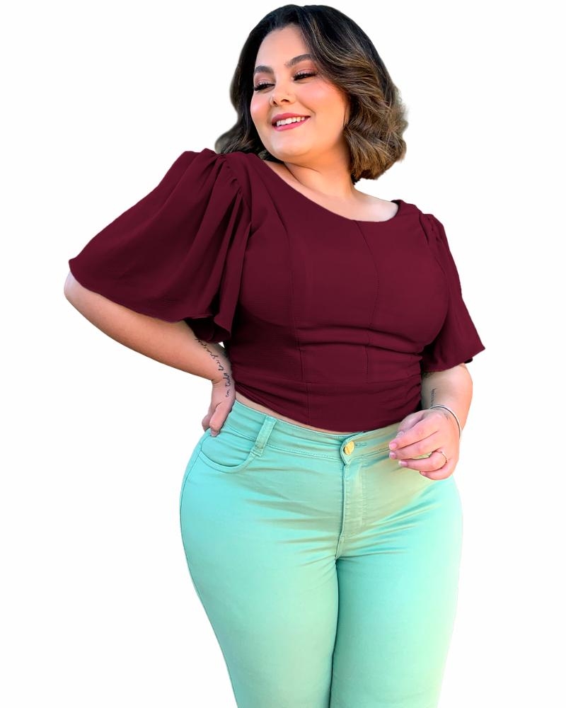 Blusa de Crepe Plus Size - Território Nacional - Roupa Feminina