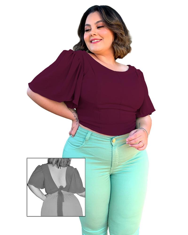 Cropped Dalila Roxo Profundo