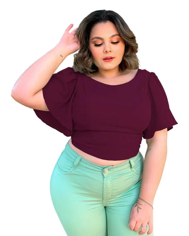 Cropped Dalila Roxo Profundo