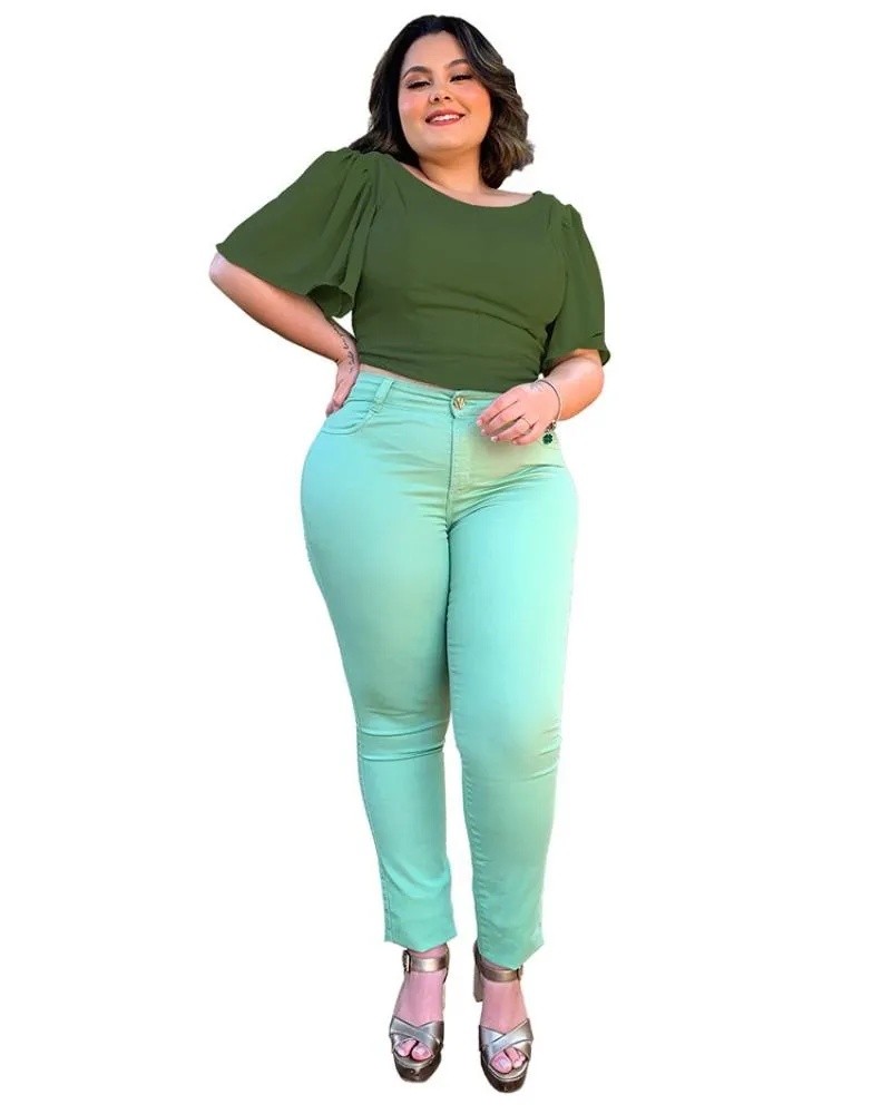 Cropped Dalila Verde Militar