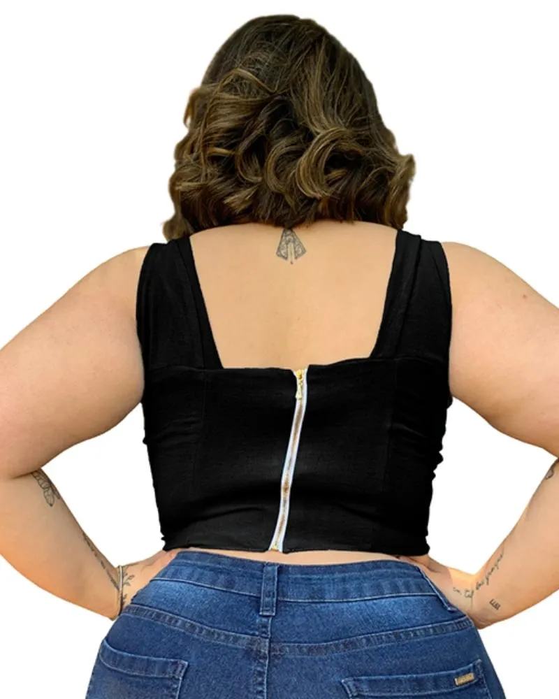 Cropped West Preto