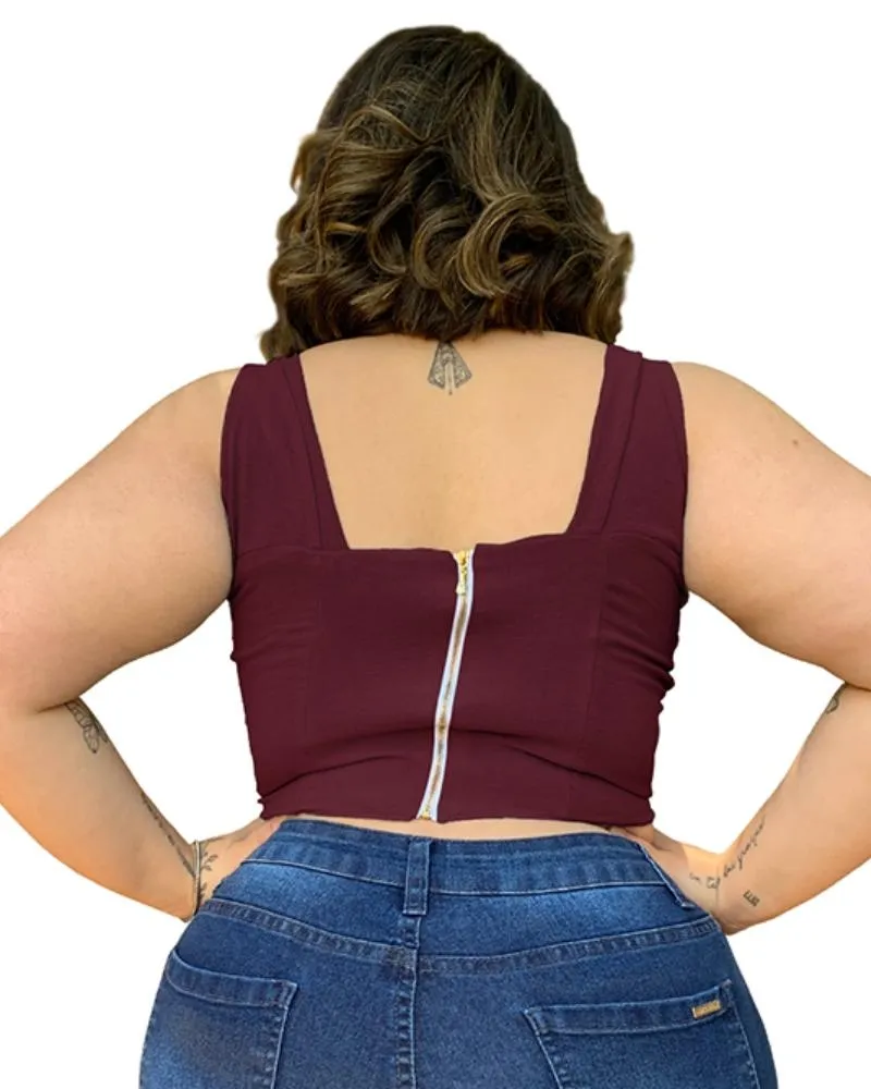 Cropped West Roxo Profundo