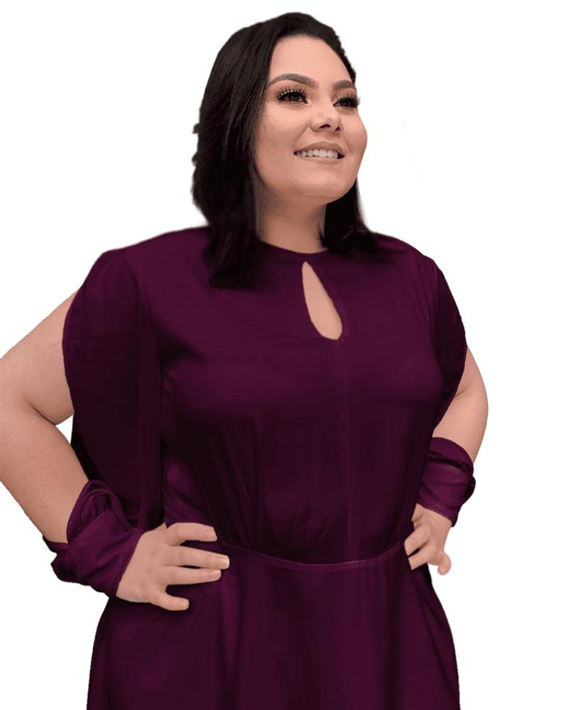 Vestido Curto Kate Roxo Profundo