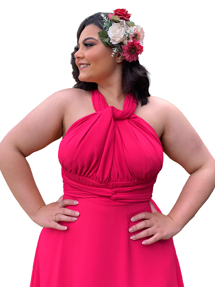 Vestido Madrinha de Casamento Multiformas Anathan Rosa Pink