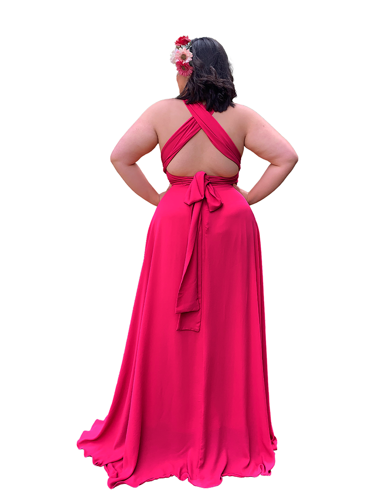 Vestido Madrinha de Casamento Multiformas Anathan Rosa Pink