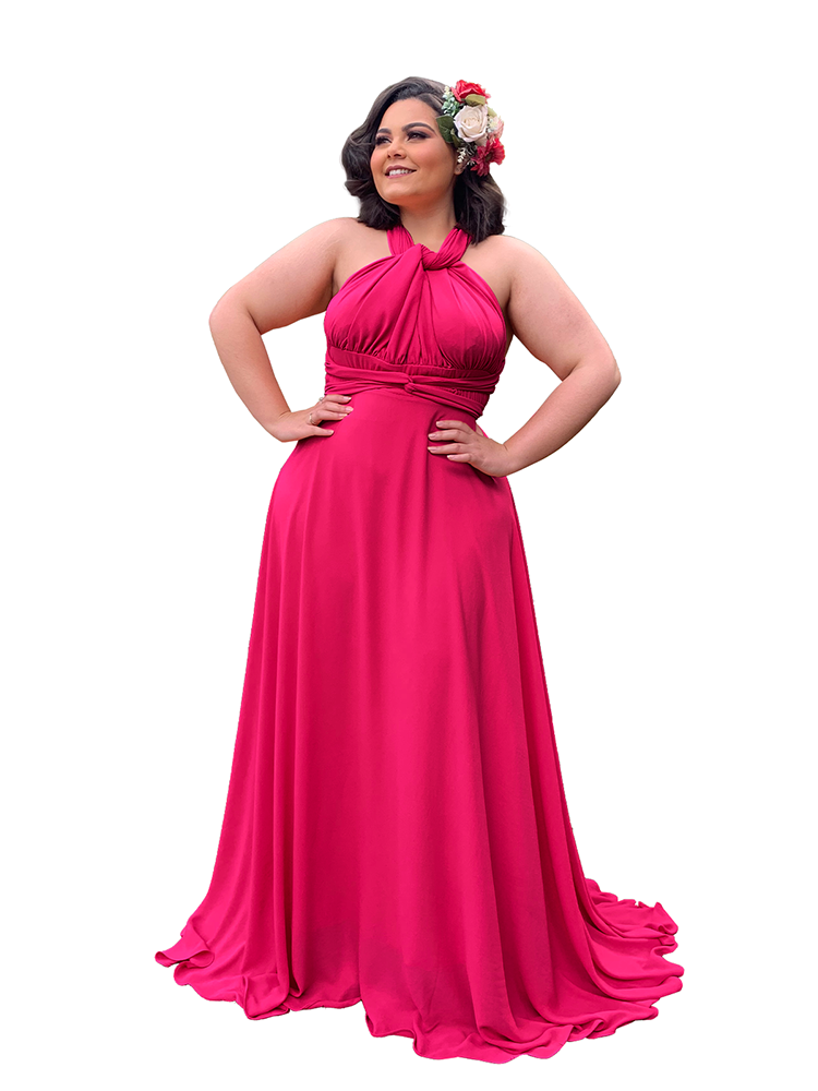 Vestido Madrinha de Casamento Multiformas Anathan Rosa Pink