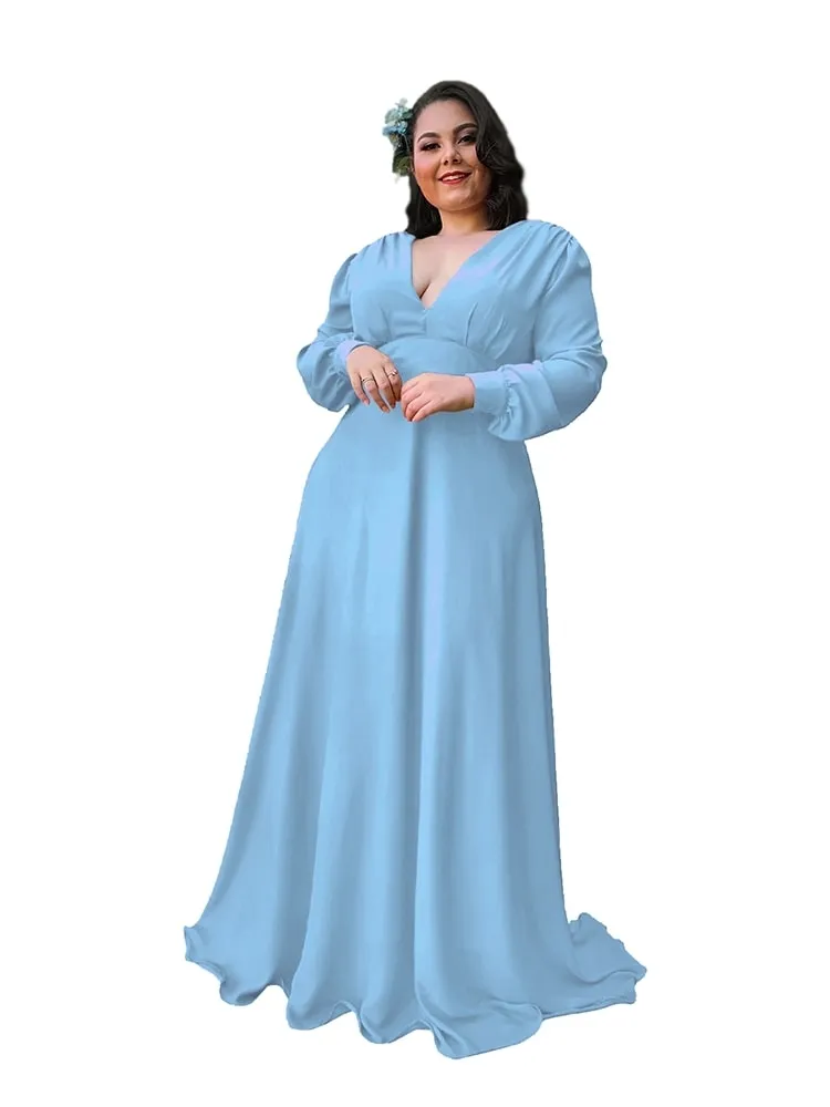 Vestido Longo de Festa Caroline Azul Serenity