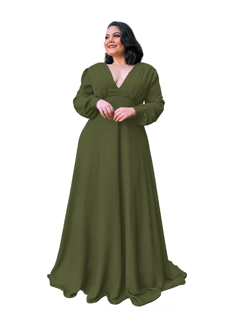 Vestido Longo de Festa Caroline Verde Militar