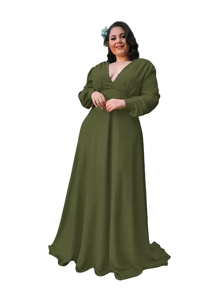Vestido Longo de Festa Caroline Verde Militar