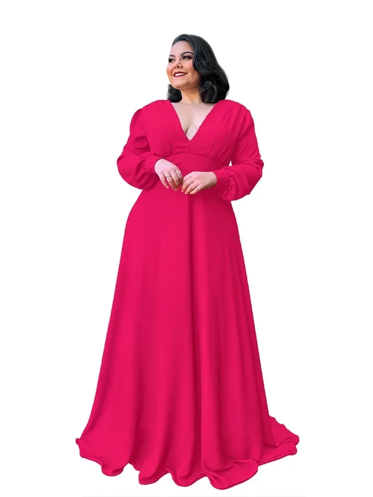 Vestido Longo de Festa Caroline Rosa Pink