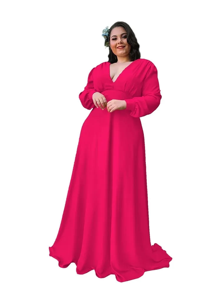 Vestido Longo de Festa Caroline Rosa Pink