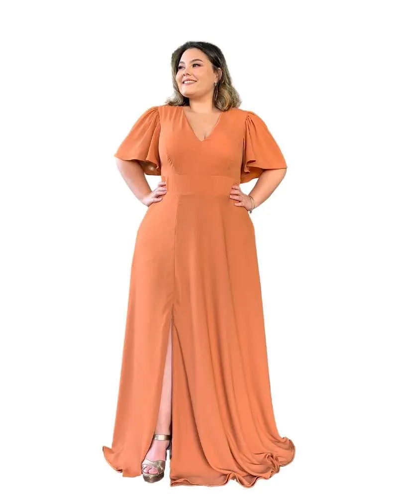 Vestido Madrinha de Casamento Terracota Linara