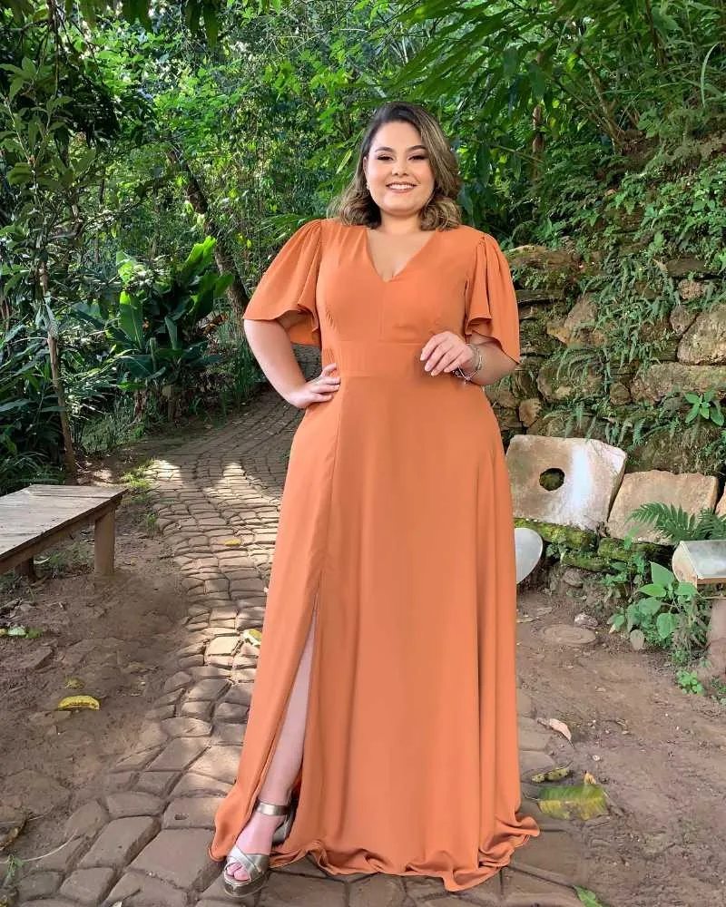 Vestido Madrinha de Casamento Terracota Linara