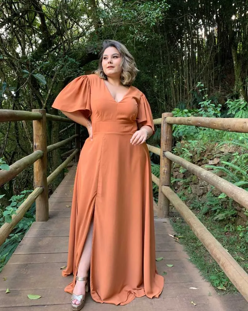 Vestido Madrinha de Casamento Terracota Linara