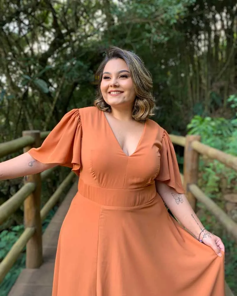 Vestido Madrinha de Casamento Terracota Linara