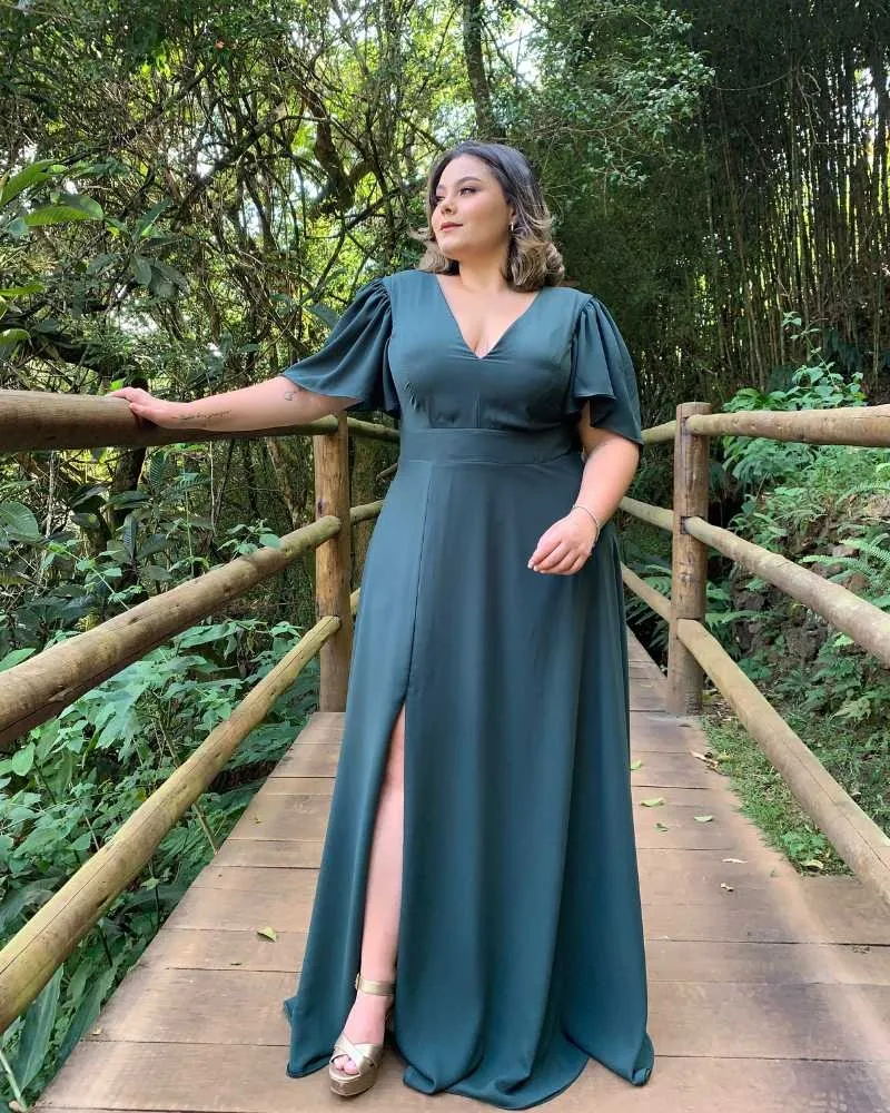Vestido Madrinha de Casamento Verde Esmeralda Linara