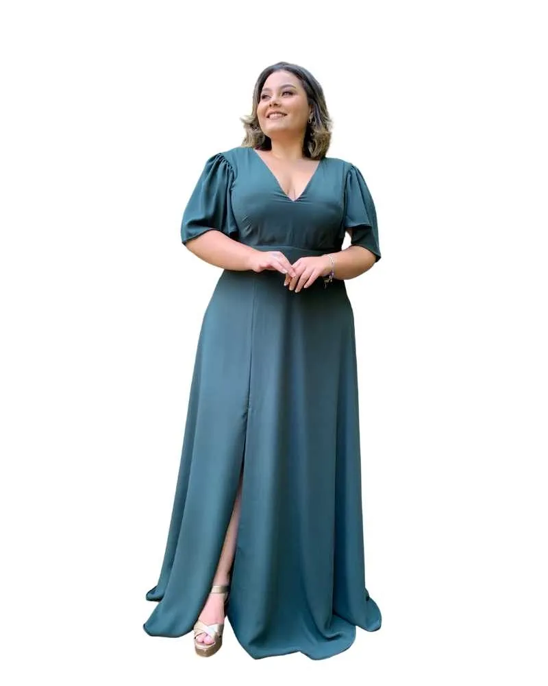 Vestido Madrinha de Casamento Verde Esmeralda Linara