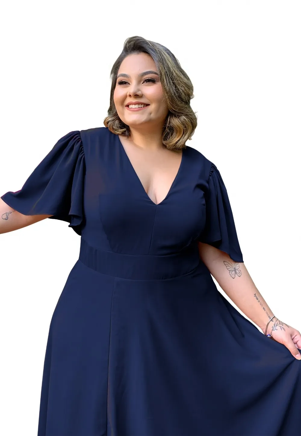 Vestido Madrinha de Casamento Azul Marinho Linara