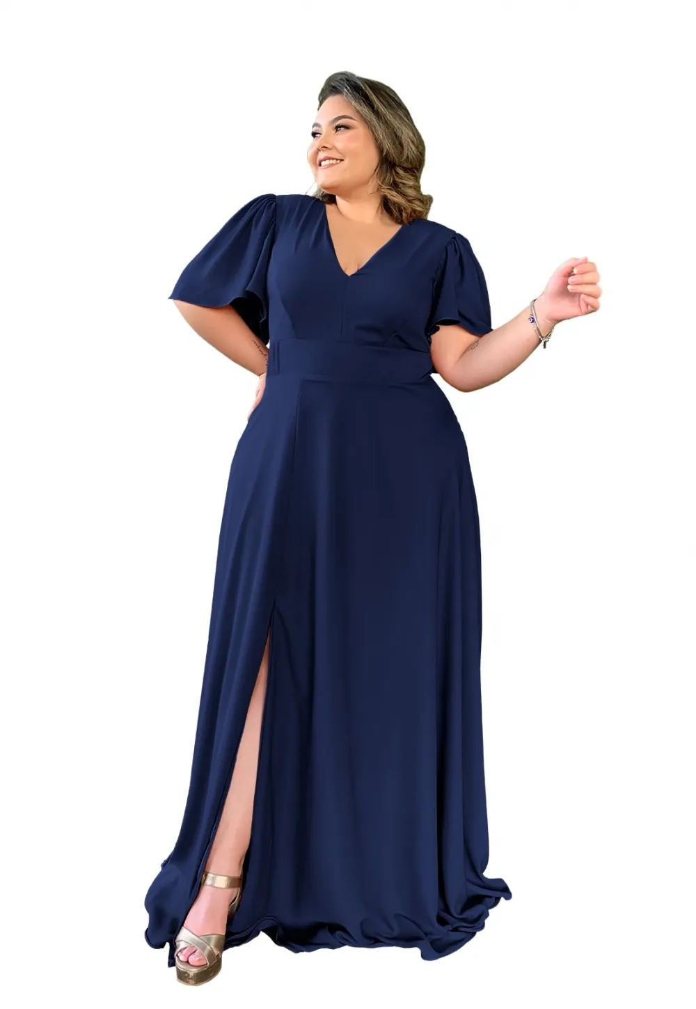 Vestido Madrinha de Casamento Azul Marinho Linara