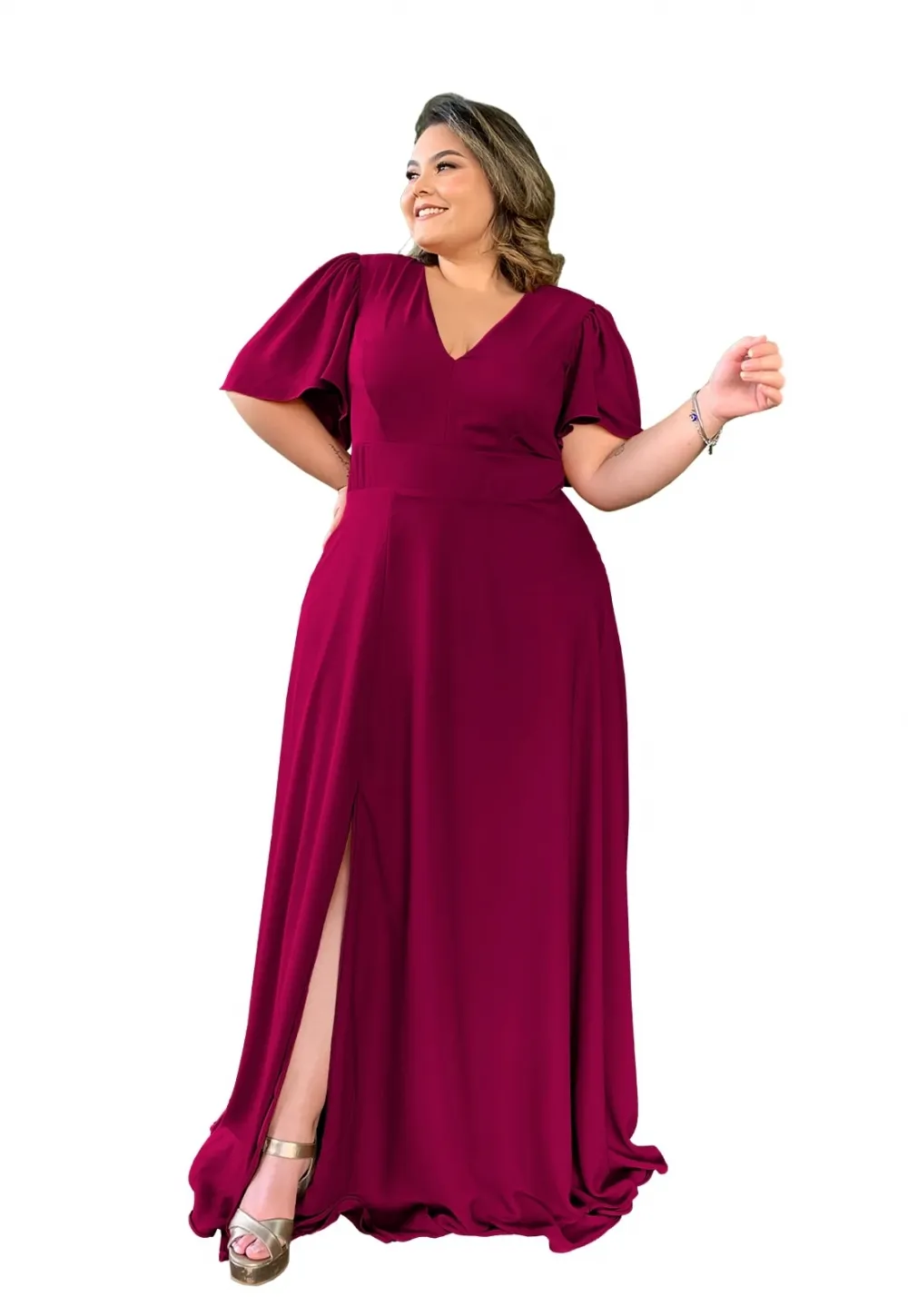 Vestido Madrinha de Casamento Marsala Linara