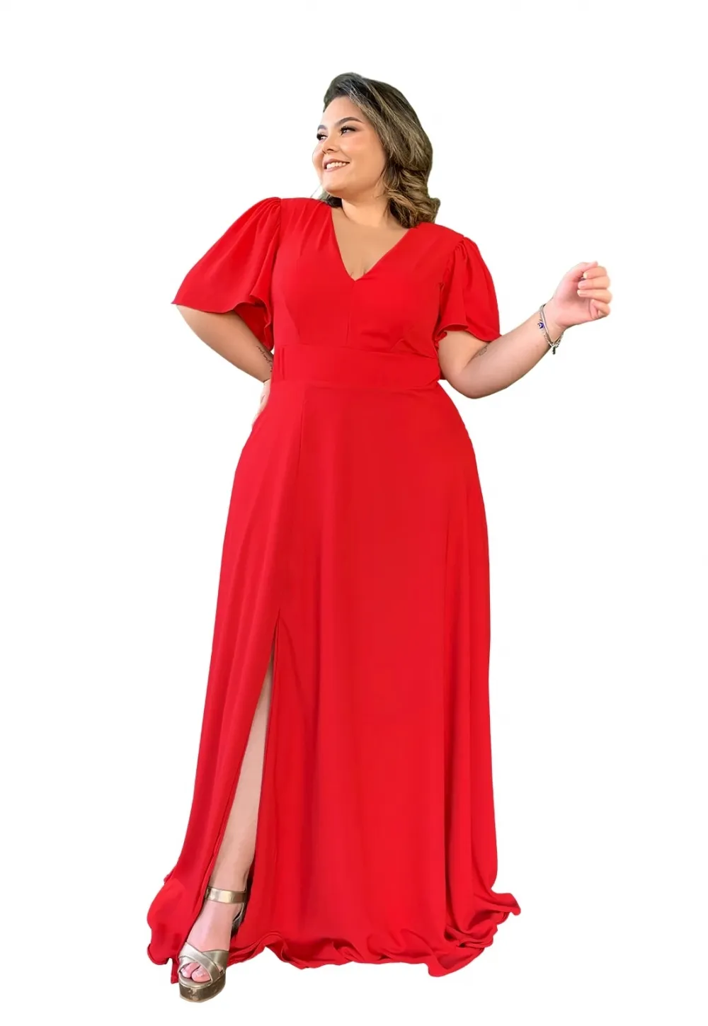 Vestido Madrinha de Casamento Vermelho Linara