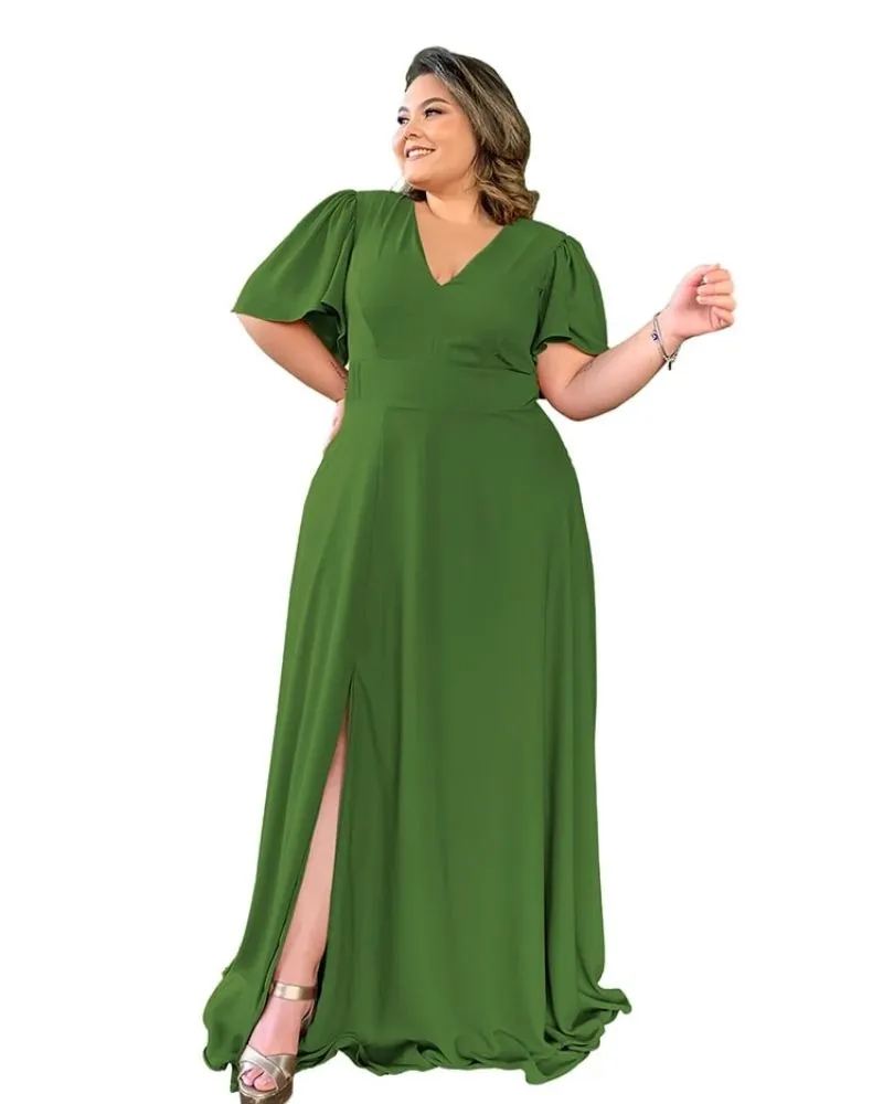 Vestido Madrinha de Casamento Verde Floresta Linara