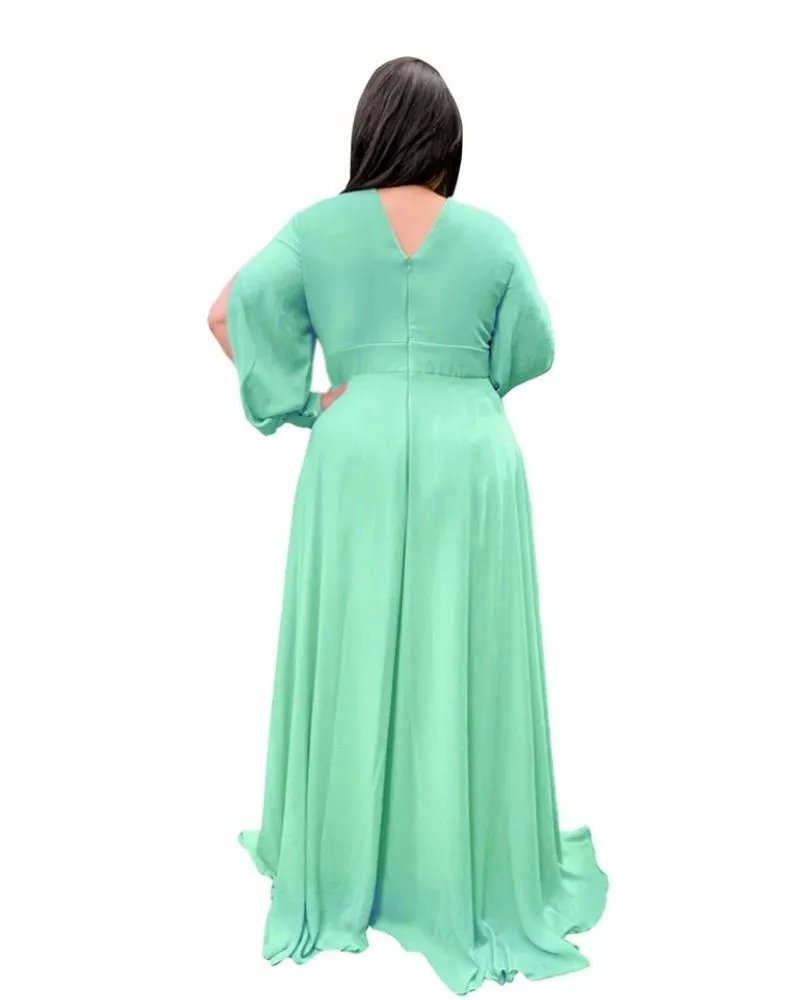 Vestido Madrinha de Casamento Plus size Verde Limão 