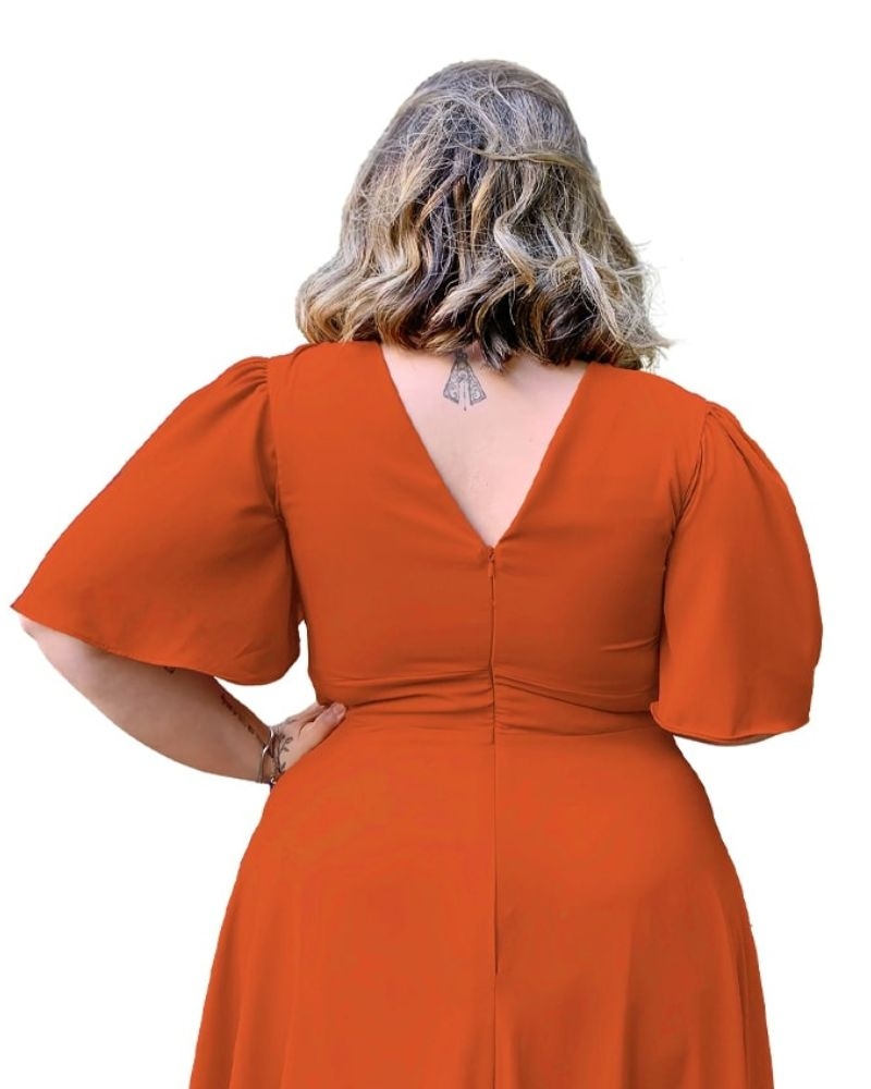 Vestido Madrinha de Casamento Terracota Intenso Linara