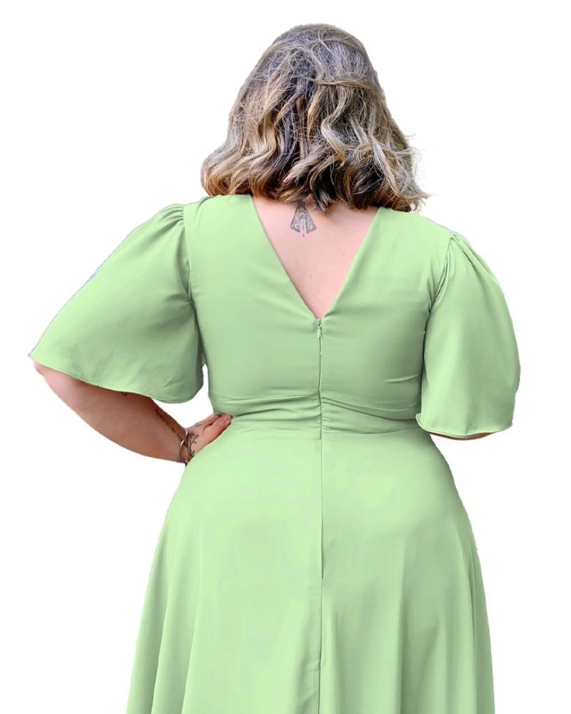 Vestido Madrinha de Casamento Verde Menta  Linara