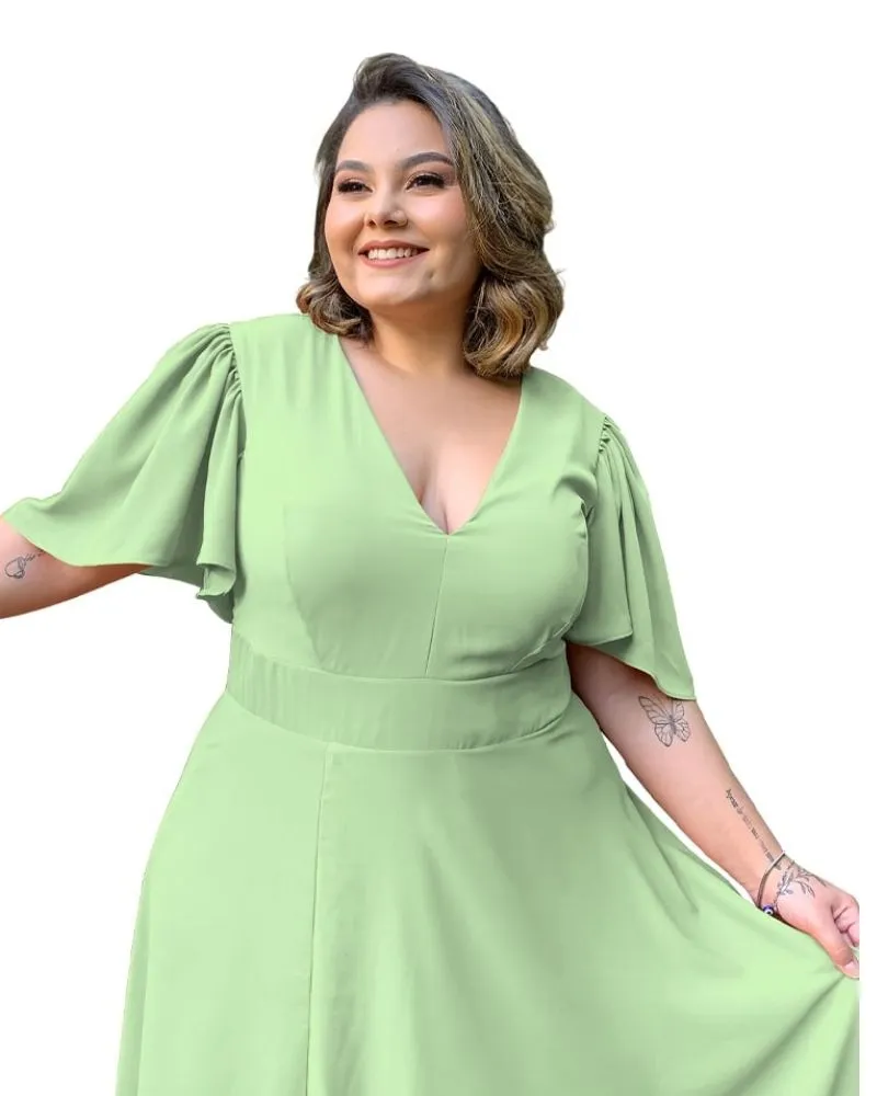 Vestido Madrinha de Casamento Verde Menta  Linara