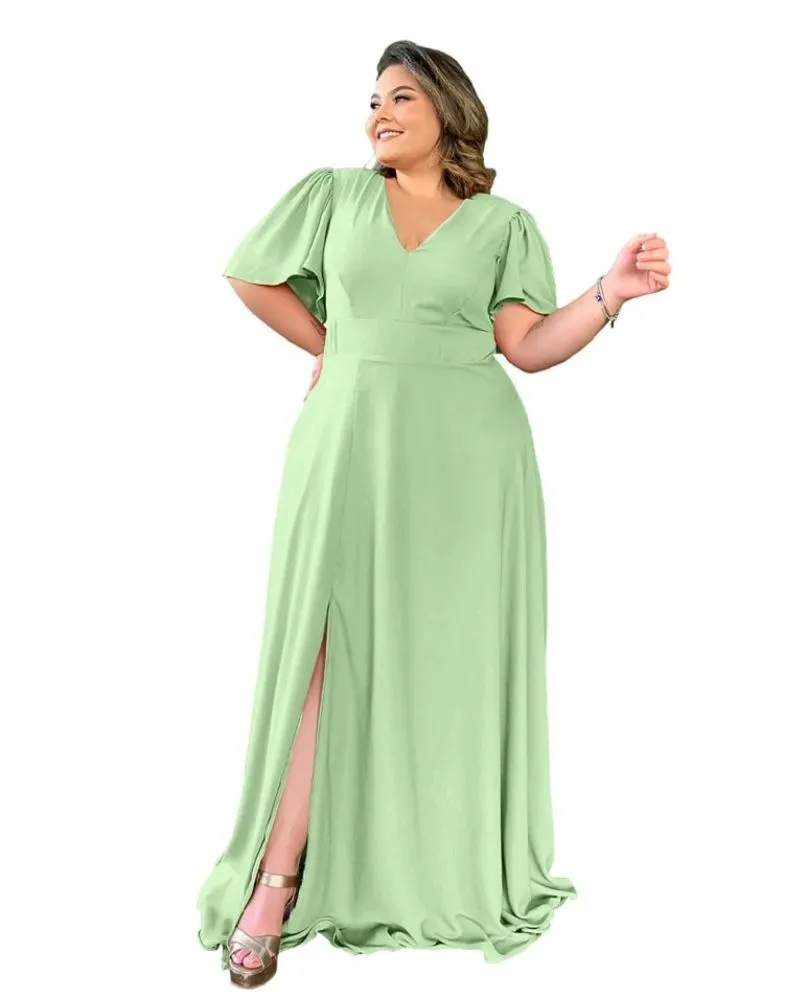 Vestido Madrinha de Casamento Verde Menta  Linara