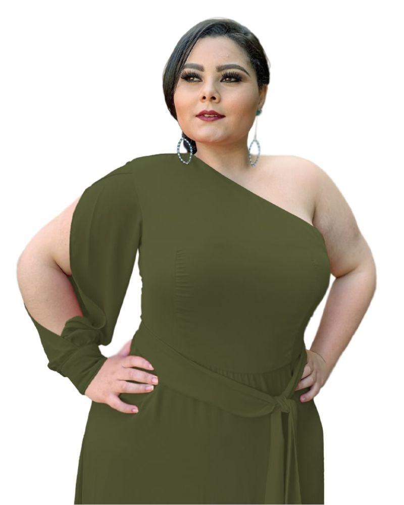 Vestido Madrinha de Casamento Verde Militar Nara