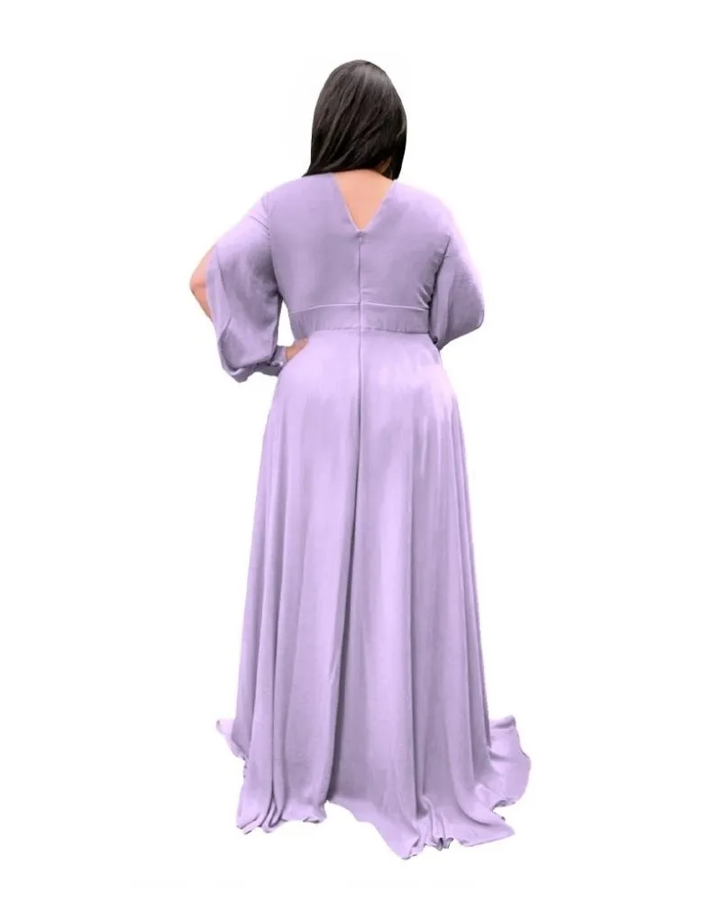 Vestido Longo de Festa Solange Lilás 