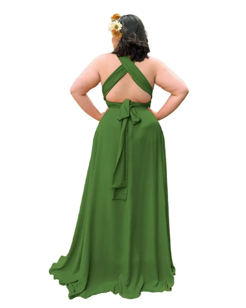 Vestido Madrinha de Casamento Multiformas Anathan Verde Floresta